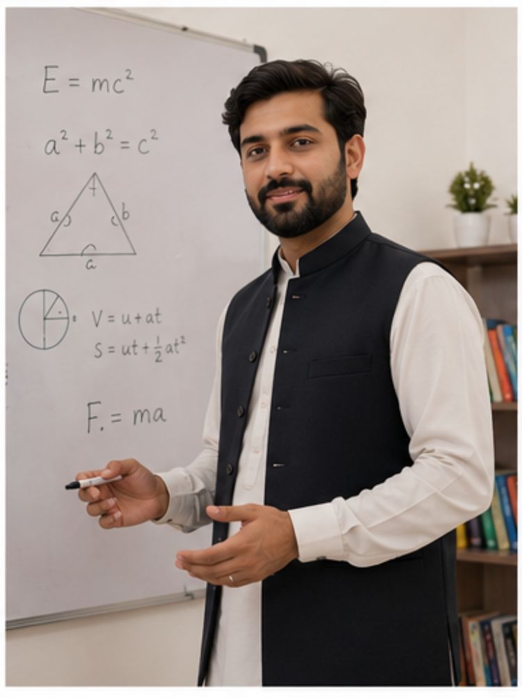 Pakistani male tutor teaching
